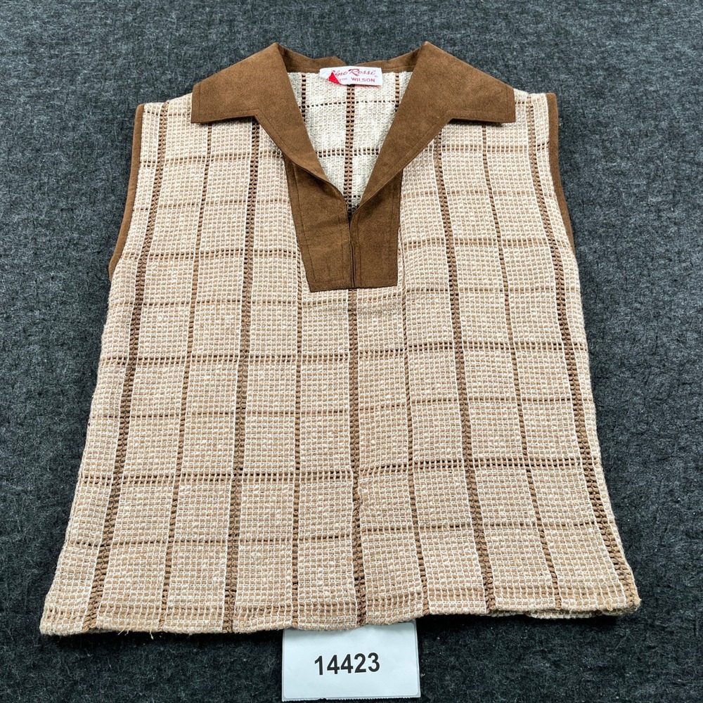 1970s Disco Ready Open Knit Polo Gino Rossi For Wilson Sweater Vest
